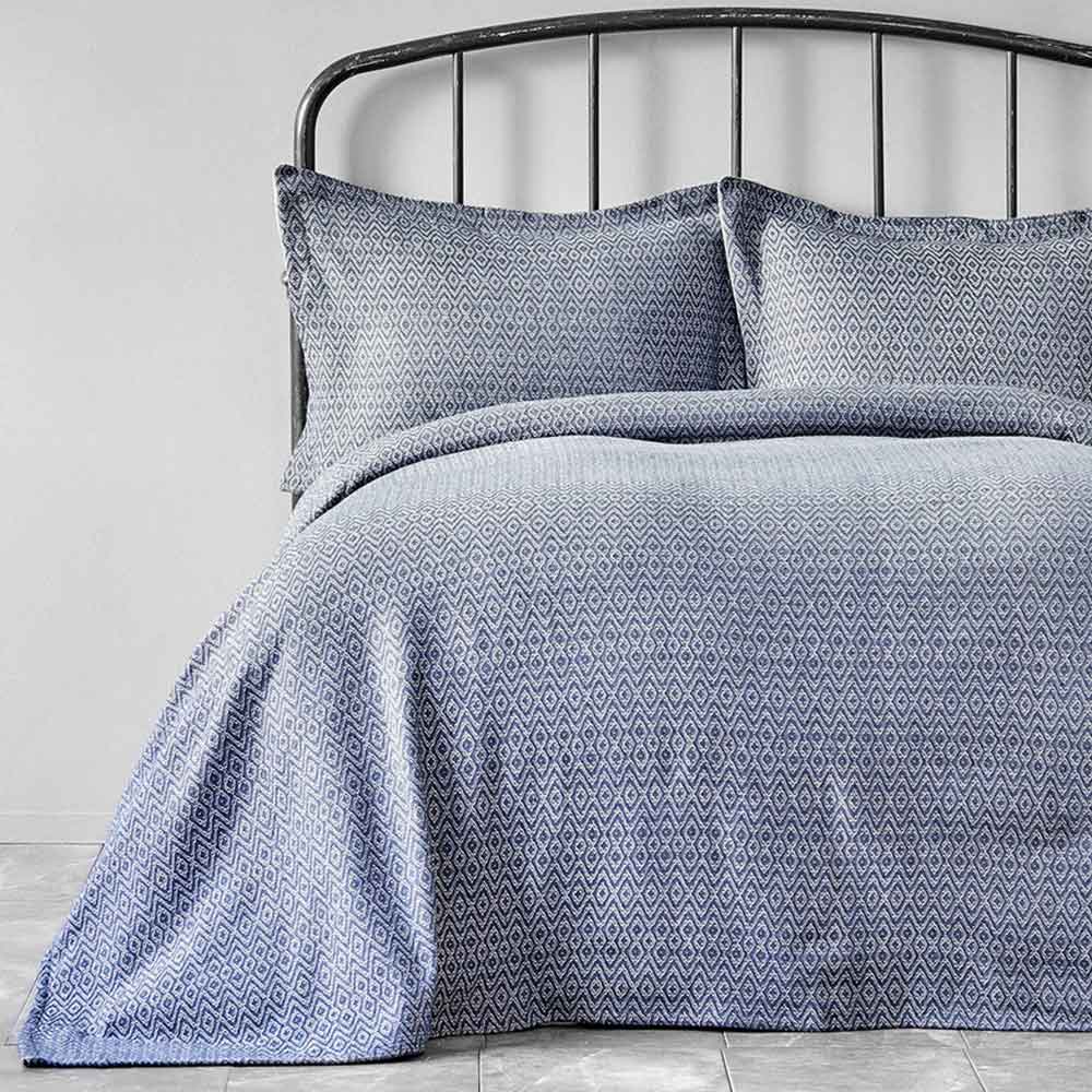 BROOKSBLUE1 سرویس روتختی دونفره 3 تکه مدل BROOKS - تصویر 1